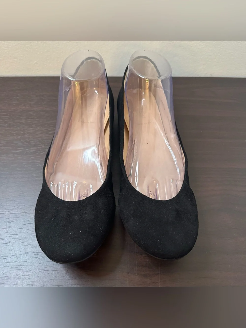 J. CREW Black Suede Round Toe Slip-On Ballet Flats, US 10.5 Classic Capsule, New
